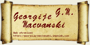 Georgije Mačvanski vizit kartica